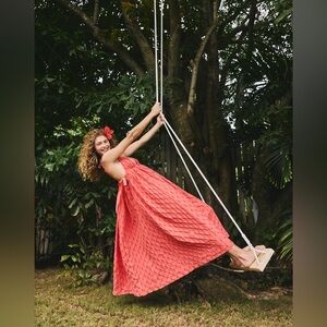 NWOT Free People, Primmy Midi Dress, Multiple Sizes in Coral